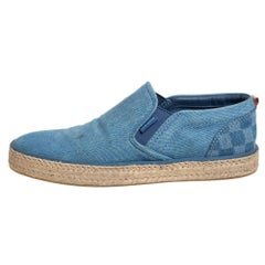 Louis Vuitton Blue Denim Slip On Espadrille Sneakers Size 44