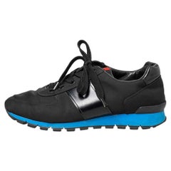 Baskets basses Prada Sport noires en toile et cuir, taille 42