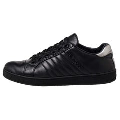 Prada Sport Black Leather Low Top Sneakers Size 36.5