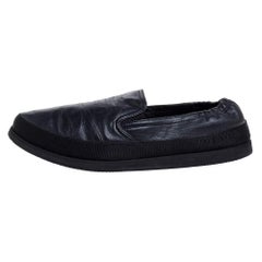 Prada Black Leather Slip On Sneakers Size 41