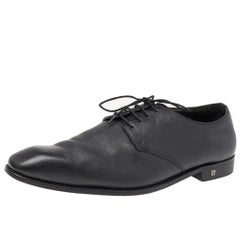 Balmain Derby in pelle nera con lacci taglia 46