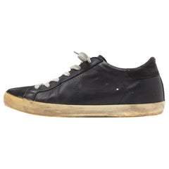 Golden Goose Black Leather Superstar Sneakers Size 39