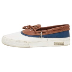 Miu Miu Tri Color Leather Slip On Sneakers Size 39.5
