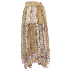Sportmax - Maxi gonna a portafoglio in cotone con stampa floreale multicolore M.