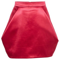 Minigonna a pieghe in raso rosa Balmain M.