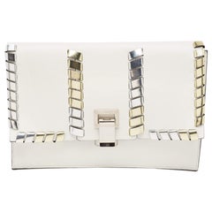 Proenza Schouler Weiße/Metallic Leder-Clutch