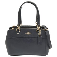Coach Navy Blue Leather Mini Brooke Carryall Satchel