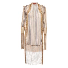 Missoni Multicolor Striped Knit Fringed Open-Front Long Cardigan M