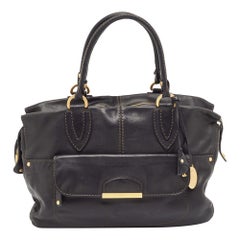 Tod's Black Leather Front Pocket Satchel