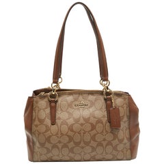 Coach Brown Signature Coated Canvas Small Christie Carryall Satchel
