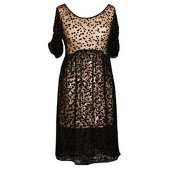 Geoffrey Beene - Vestito da sera nero e trasparente con Dot Dot