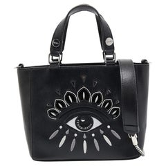 Kenzo Black Leather Eye Patch Tote
