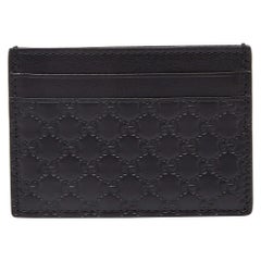 Gucci Black Microguccissima Leather Card Holder