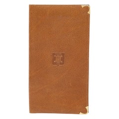 Porte-chèques en cuir Brown de Celine