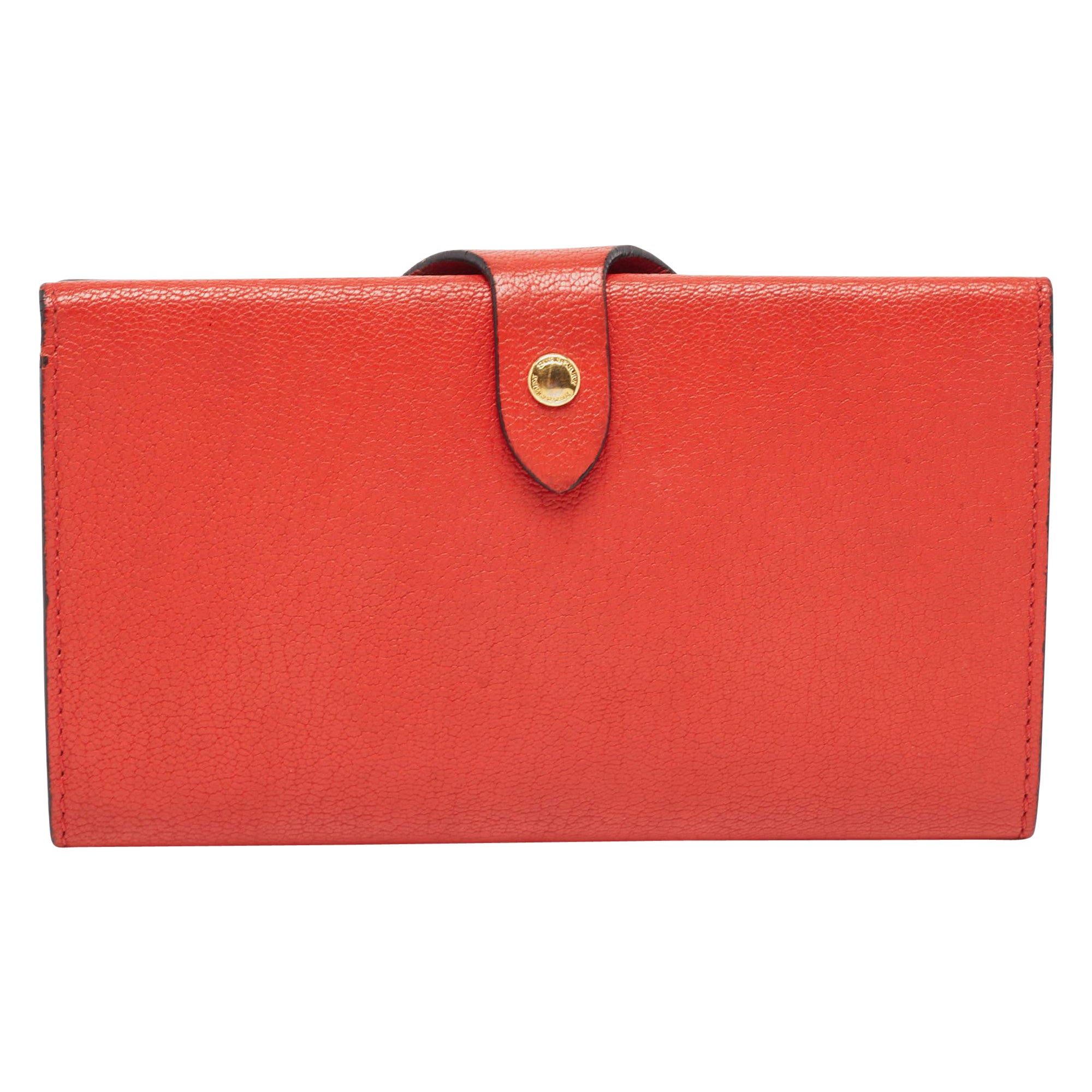 Burberry Red Leather Harlow Continental Wallet For Sale
