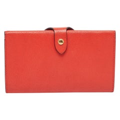 Burberry Red Leather Harlow Continental Wallet