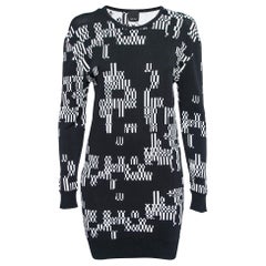 Josh Goot Monochrome Pixel Intarsia Knit Glitch Sweater Dress XS