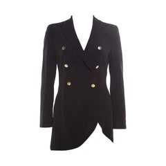 Emporio Armani Black Double Breasted Asymmetric Blazer S