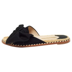 Paloma BarcelÃ³ Black Suede Geranio Knotted Flat Slides Size 37