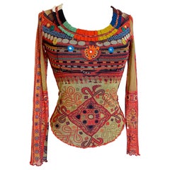Mesh top tribal Jean Paul Gaultier 90s