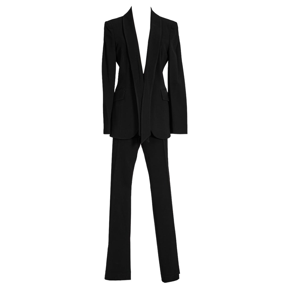 1990s VALENTINO Black Jacket & Trouser or Pant Suit For Sale