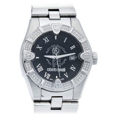 Roberto Cavalli Orologio da polso da uomo in acciaio nero con diamanti R7253116525 41 mm