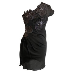 Elegante vestido marrón de un hombro Emporio ARMANI
