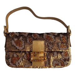 Fendi gold grape sequin baguette