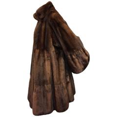 1980s Dennis Basso Reversible Wild Lunaraine Mink Stroller Coat