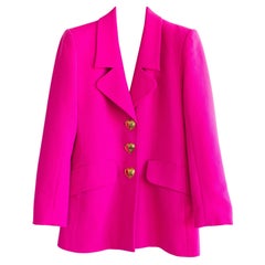 Yves Saint Laurent Giacca vintage primavera/estate 1995 con cuori rosa e oro di Barbie