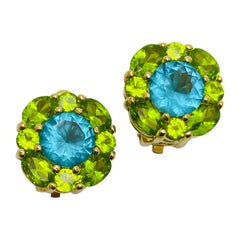 PJM unsigned gold plated crystal designer clip on earrings
