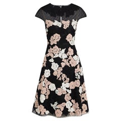 VALENTINO Breathtaking Black Floral Tulle & Lace Dress Gown XS
