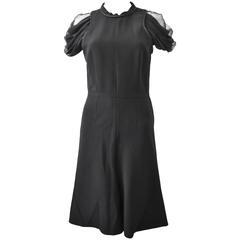 Alexander McQueen Black Dress with Chiffon ruffle Sleeves