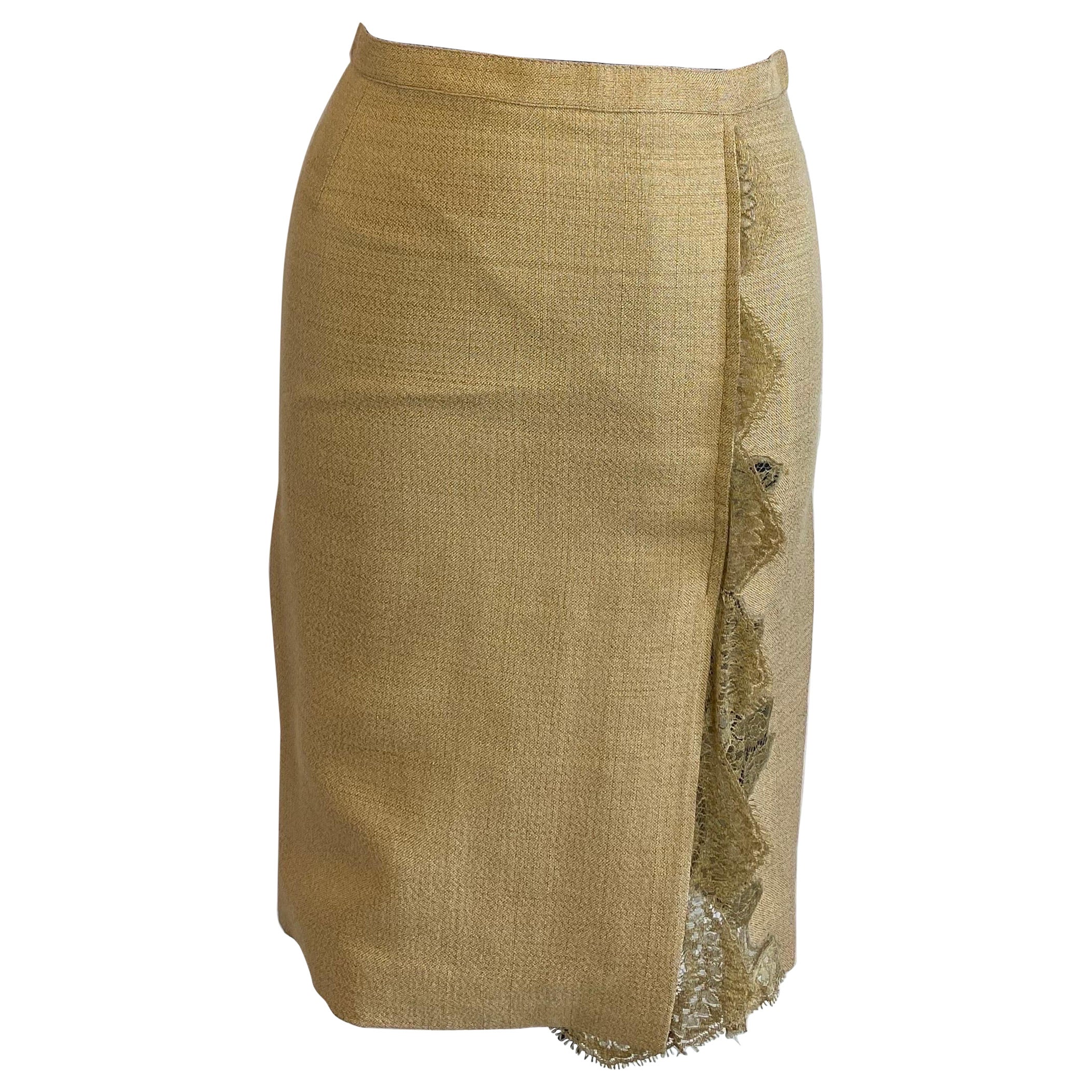 Dolce & Gabbana linen animalier skirt For Sale