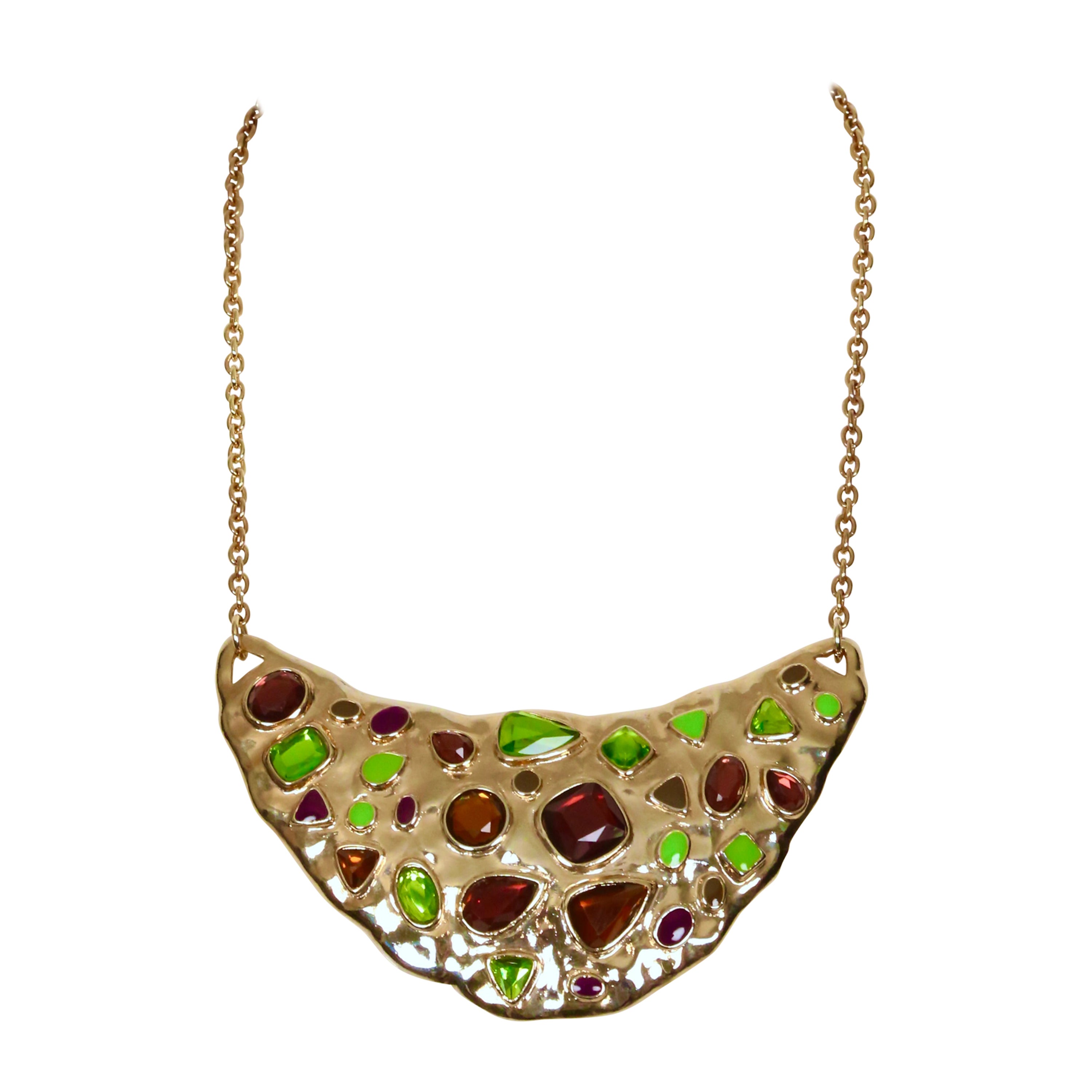 Collana Yves Saint Laurent del 1980 con cristalli sfaccettati e smalto