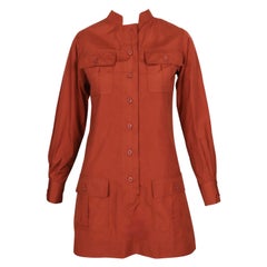 1968 SAINT LAURENT rust 'saharienne' safari tunic as seen on YVES SAINT LAURENT