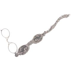 Art Nouveau Belle Epoque Sterling Silver Lorgnette Pendant