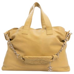 Borsa a spalla Chanel Big Shopper Ocra