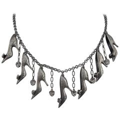 I Love Shoes Faux Diamond Silver Necklace Askew London 11