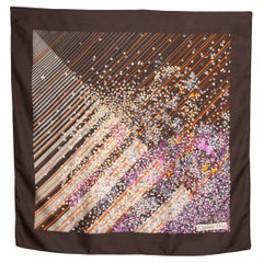 Christian Dior Brown Silk Scarf