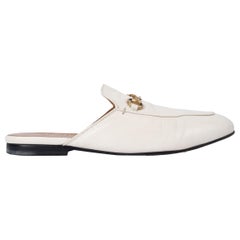 GUCCI cream leather PRINCETOWN Mules Flats Shoes 38