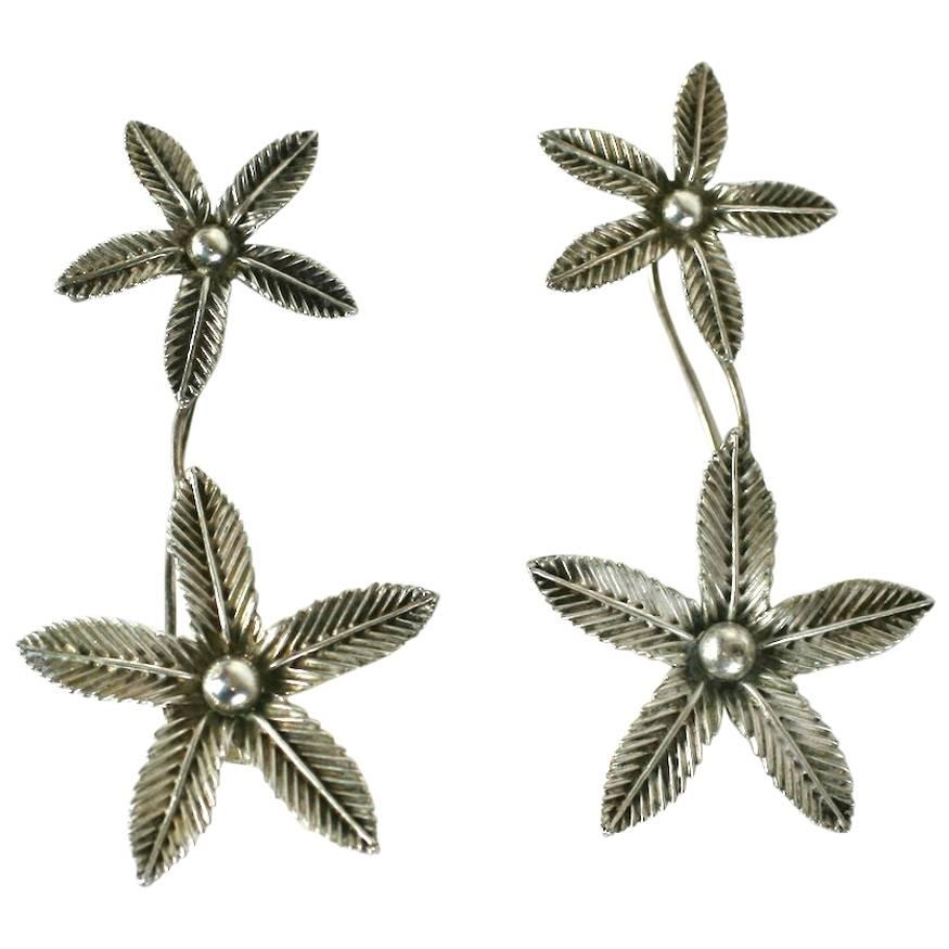 Amazing Sterling Floral Ear Cuffs For Sale