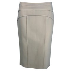 Versace Double Face Cream Wool Tube Skirt Unworn with Tag 1990s 38