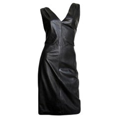 Retro Gianni Versace New Leather Dress 1990s