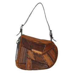Fendi Wood Paneled Oyster Hobo Bag - '00s