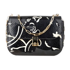 Valentino Leather and Snakeskin Panther Crossbody Bag - '10s