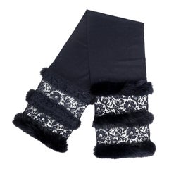 Valentino Lace and Fur Scarf - '10s