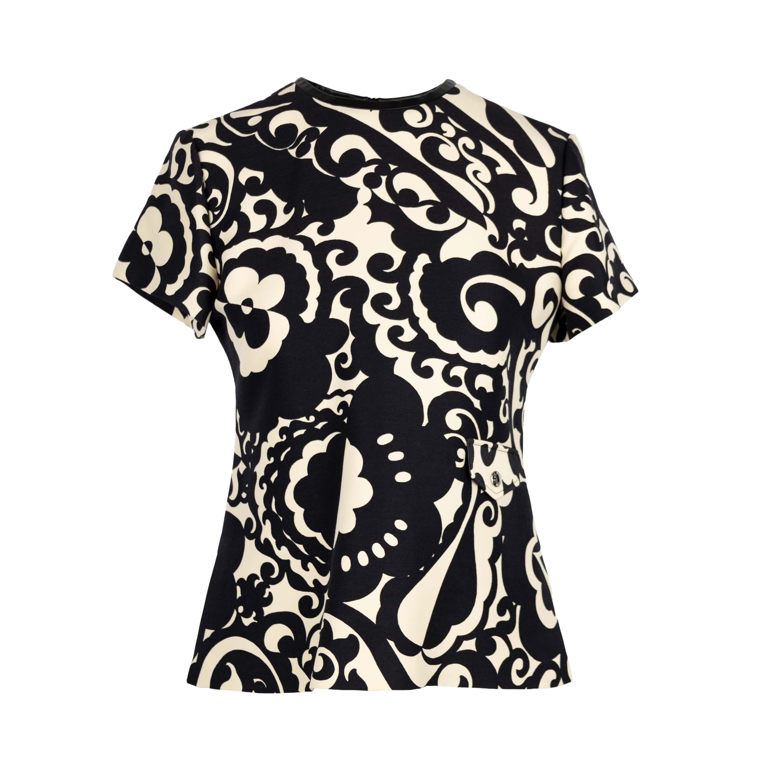 Louis Vuitton Printed T-shirt Blouse - '10s For Sale