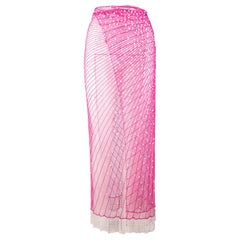 Roberto Cavalli Bead Embellished Wrap Skirt - '00s