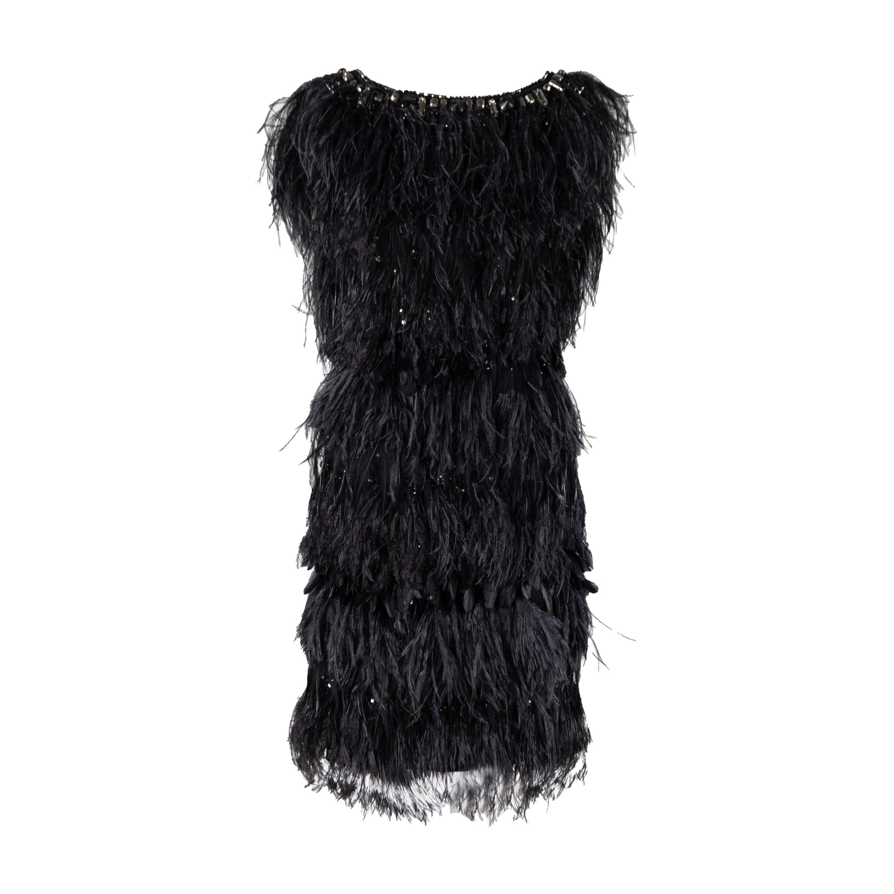 6267 Feather Embroidered Dress - '00s For Sale